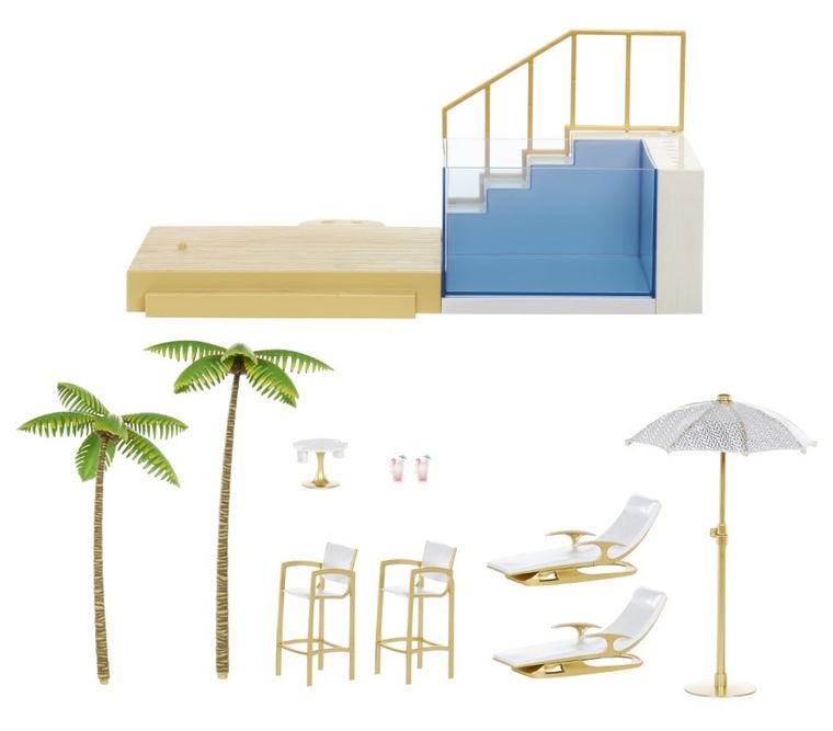 Rainbow High, Pool & Beach Club, zestaw z basenem zmieniającym kolory