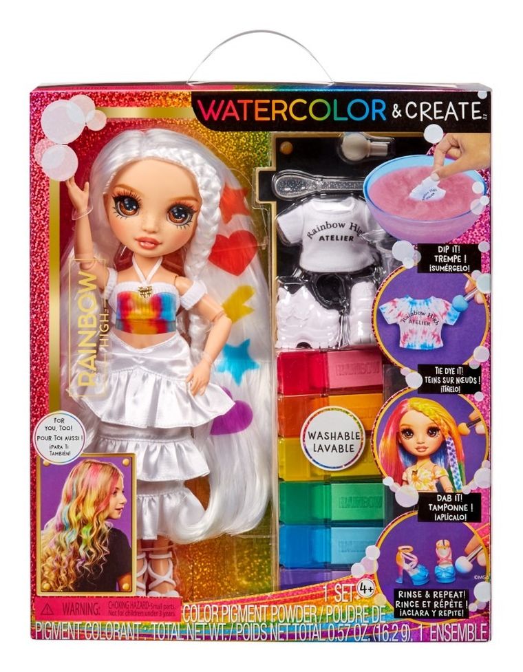 Rainbow High, Watercolor & Create Fashion Doll, Brown Eyes, lalka modowa