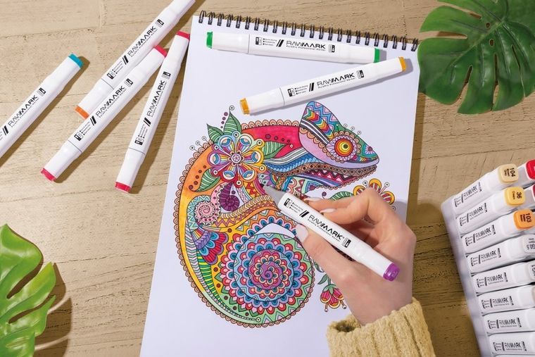 Rawmark, PurePro, promarkery + etui ze stelażem, 80 kolorów