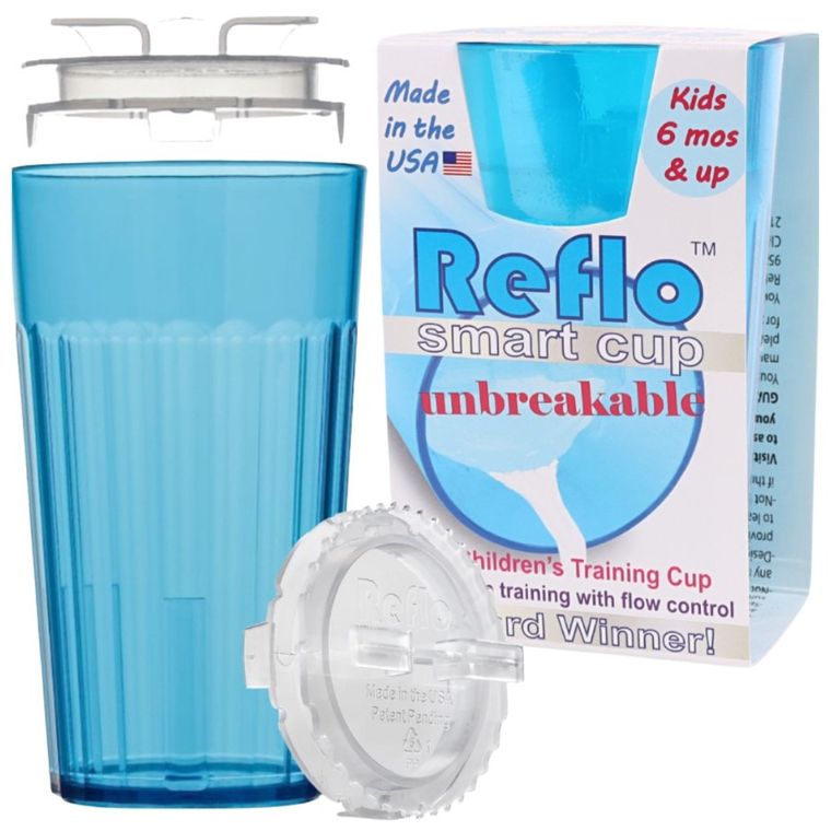Reflo, kubek do nauki picia, niebieski, 280 ml