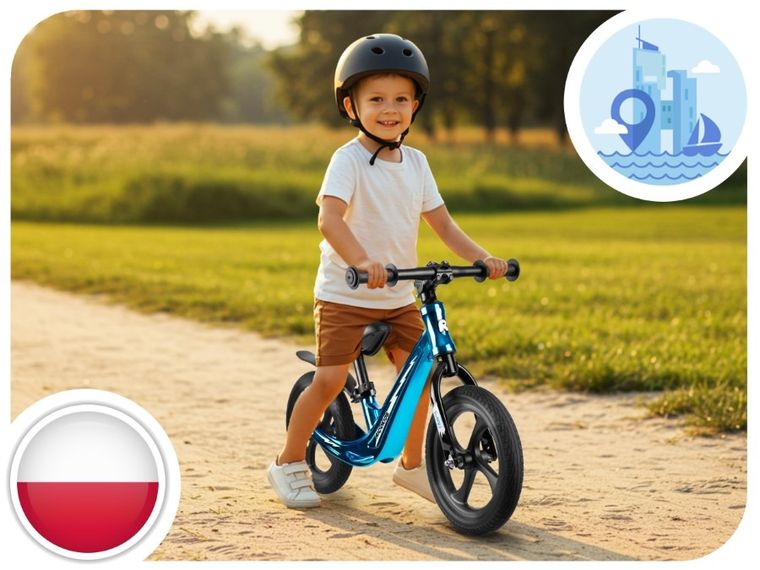 Ricokids, Funnu, rowerek biegowy dla dzieci, niebieski