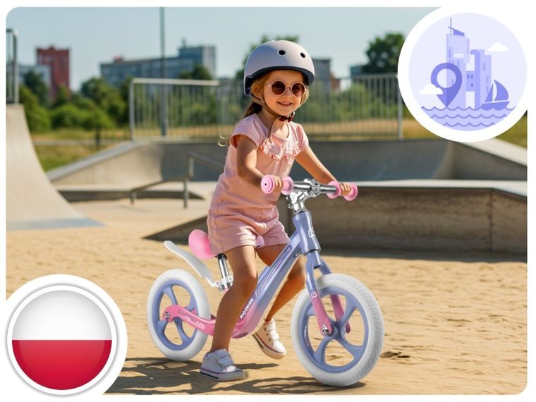 Ricokids, Funnu, rowerek biegowy dla dzieci, różowo-fioletowy