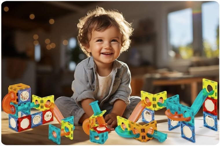 Ricokids, klocki magnetyczne z podświetleniem, 100 elementów