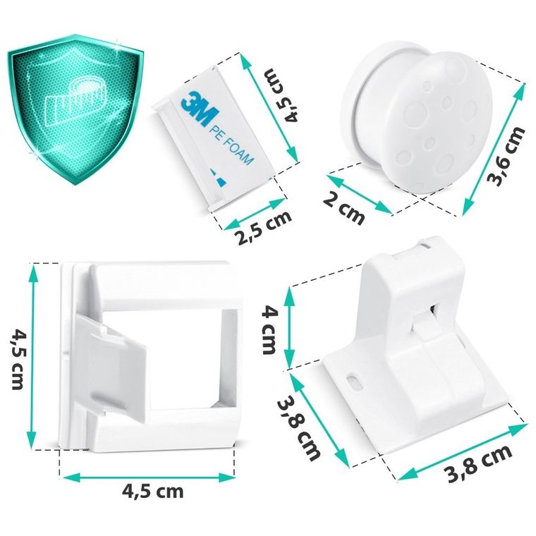 Ricokids, magnetyczne zabezpieczenie szafek, 8 szt.