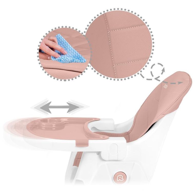 Ricokids, Mani, krzesełko do karmienia, różowe
