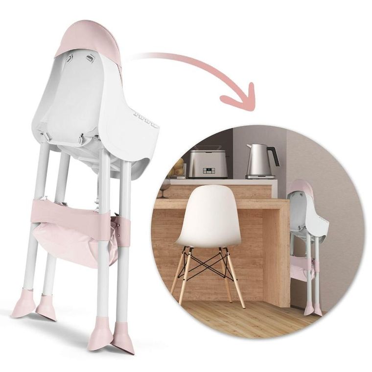 Ricokids, Milo, krzesełko do karmienia ze stolikiem, różowe