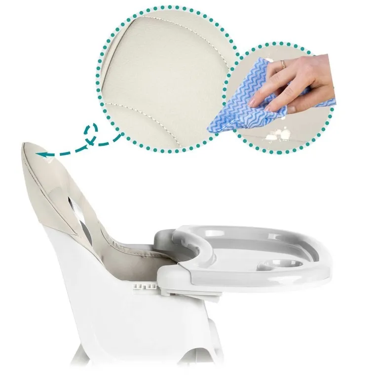 Ricokids, Milo, krzesełko do karmienia ze stolikiem, szare