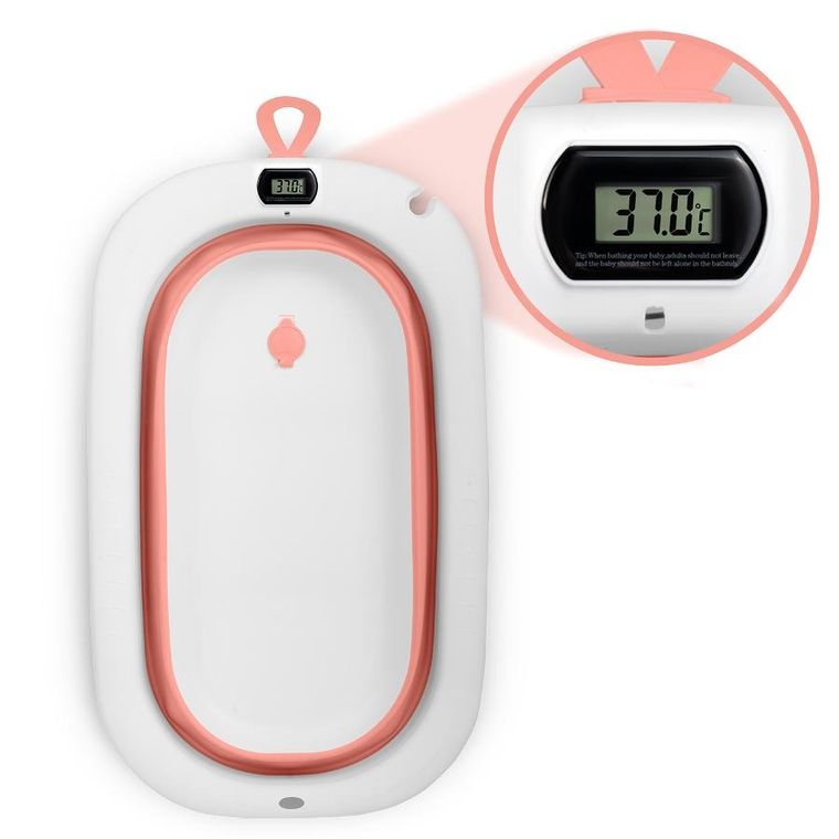 Ricokids, RK-287, wanienka składana z termometrem i wkładką, biało-różowa