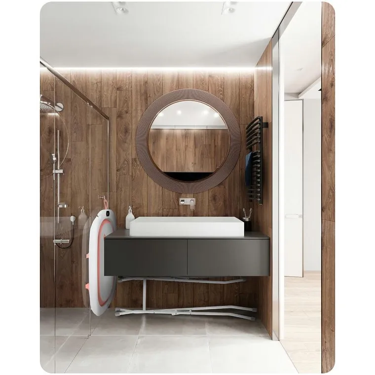 Ricokids, RK-287, wanienka składana ze stelażem, termometrem i wkładką, biało-różowa