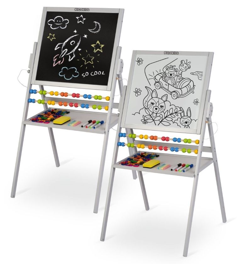 Ricokids, tablica magnetyczna, drewniana, 101-57-55 cm, szara