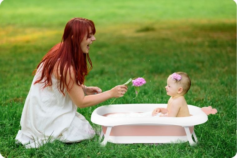 Ricokids, wanienka składana + poduszka, różowa