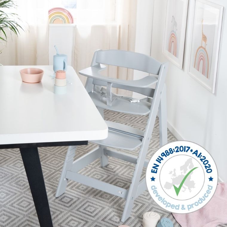 Roba, Sit Up Flex, drewniane krzesełko, szare