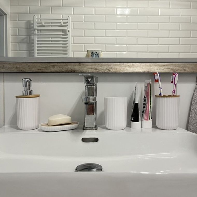 Ruhhy, zestaw akcesoriów łazienkowych, biały