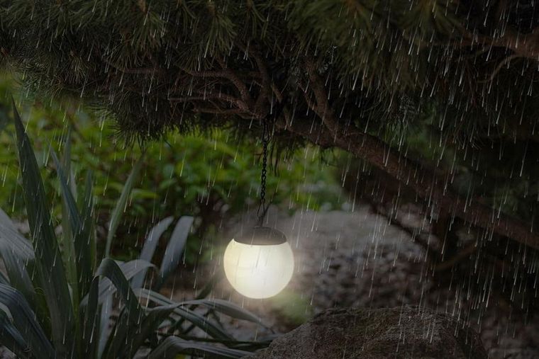 Saska Garden, lampa solarna plastikowa, kula wisząca na klips, 10-30 cm