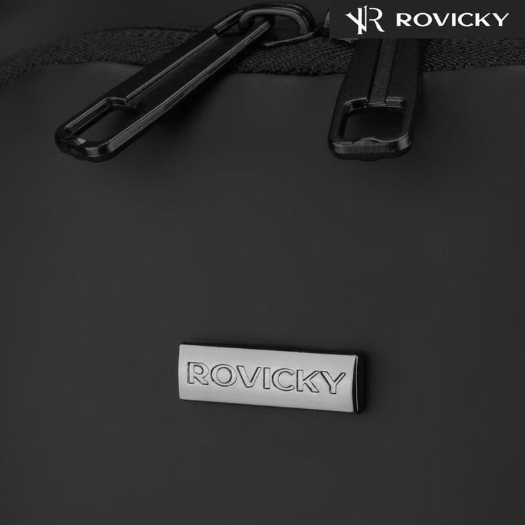 Saszetka na ramię, czarna, skórzana, Rovicky