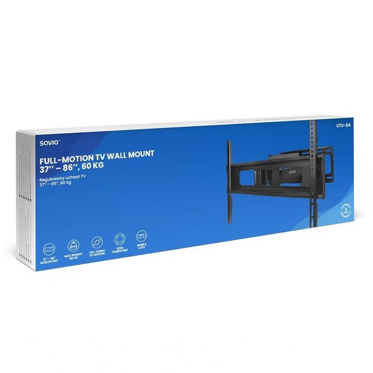 Savio, regulowany uchwyt do TV, UTV-04 37"– 86", 60 kg