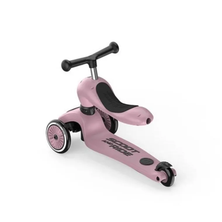 Scoot & Ride, Highwaykick 1, Push and Go, jeździk i hulajnoga z rączką do prowadzenia 2w1, Wildberry