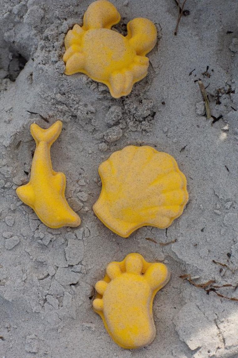 Scrunch, silikonowe foremki do piasku, szałwiowy, 4 szt.