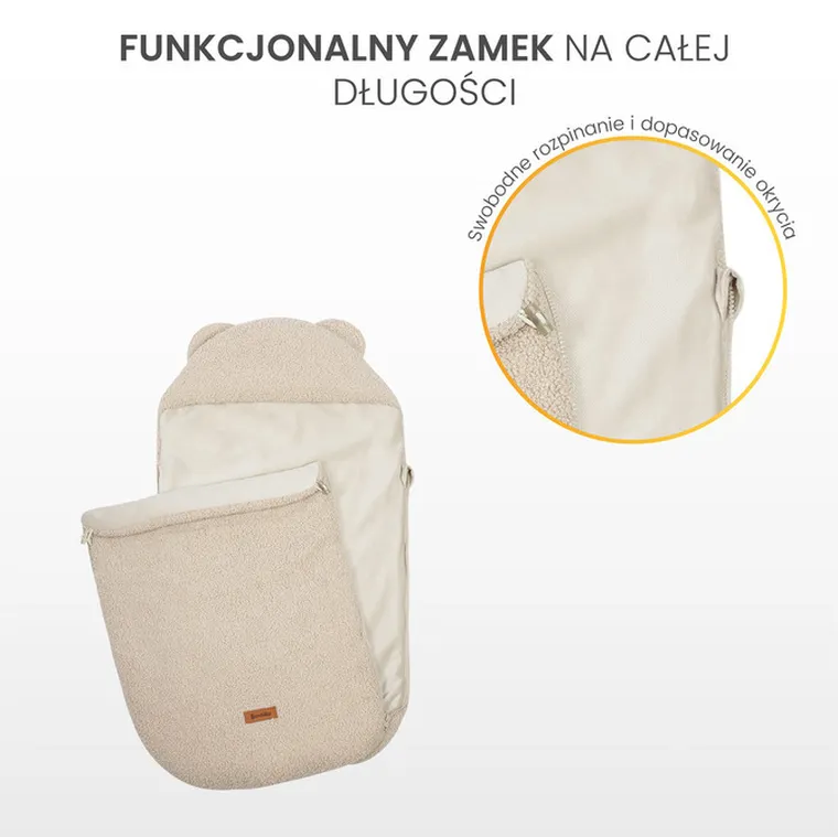 Sensillo, śpiworek 3w1, baranek, ciemny beż