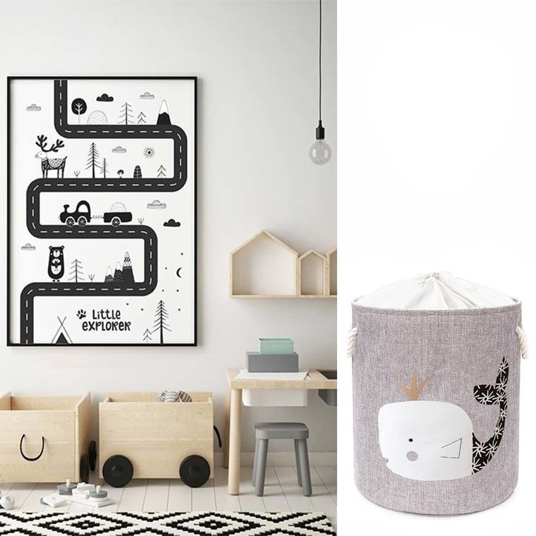 Sipo, kosz na zabawki XXL, wersja premium, zamykany na ściągacz, Wieloryb