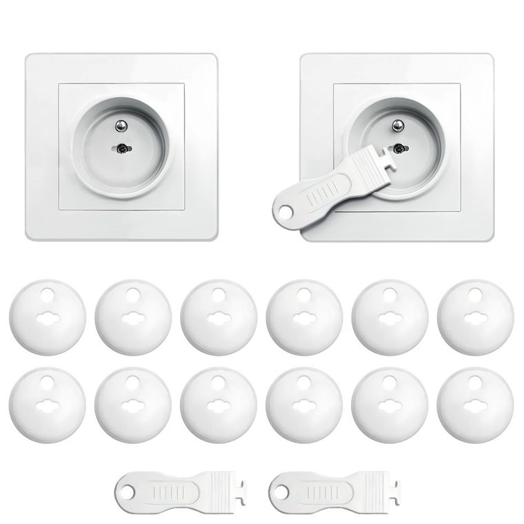 Sipo, zestaw zabezpieczeń kontaktów zaślepki gniazd elektrycznych białe, 12 szt.