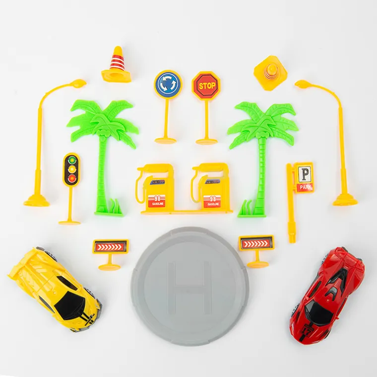 Smiki, tor wyścigowy z parkingiem i windą, zestaw z pojazdami, 68 elementów