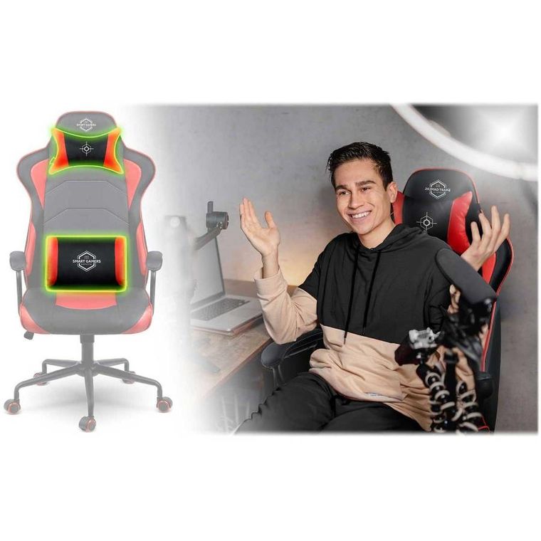 Sofotel, Katarina, fotel gamingowy, czerwony