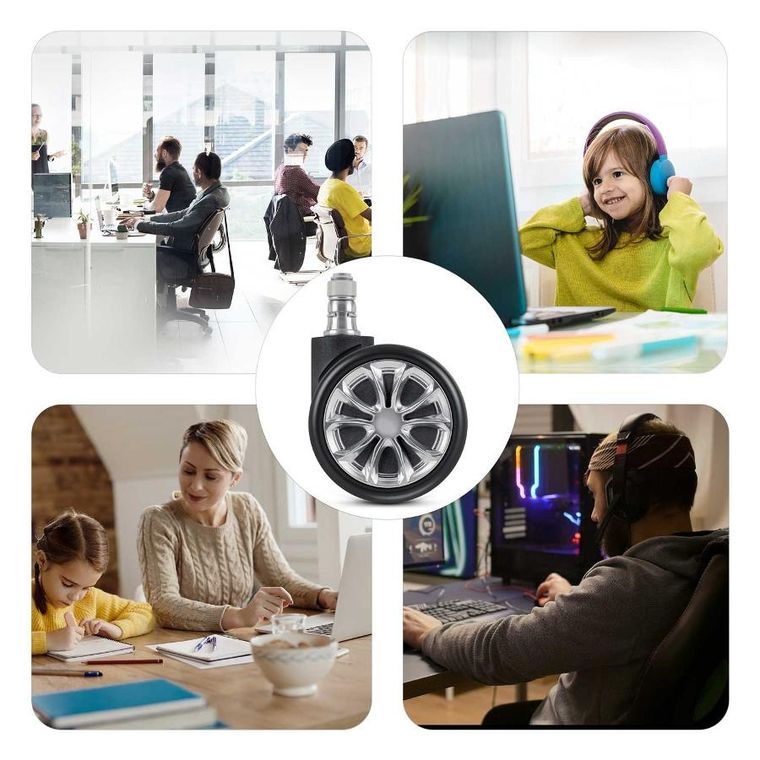 Sofotel, kółka gumowane do foteli, czarne, 5 szt.