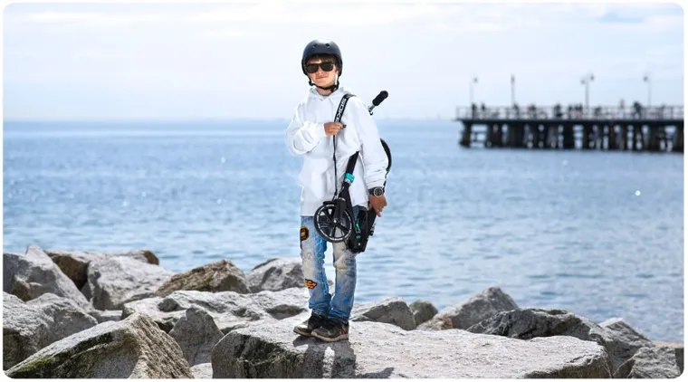 Soke, City, hulajnoga miejska, składana, czarno-turkusowa