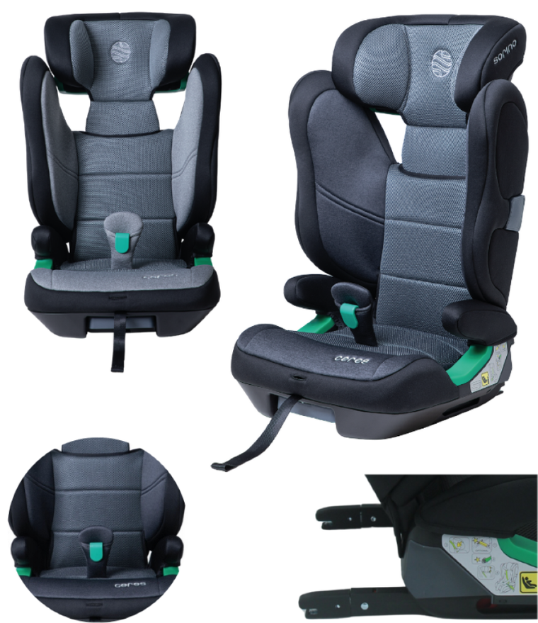 Sorino, Ceres, fotelik samochodowy, dark grey, 100-150 cm