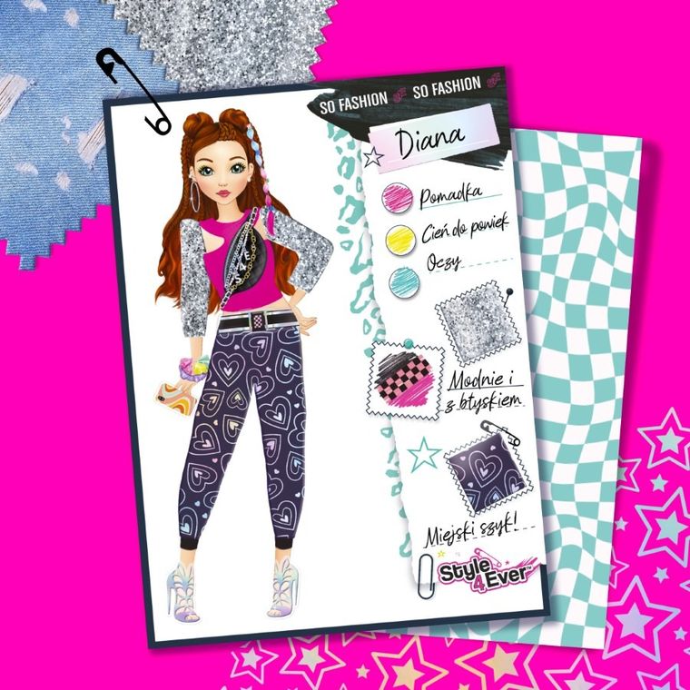 Style4Ever, Projekt Moda, Szkicownik, zestaw kreatywny z naklejkami