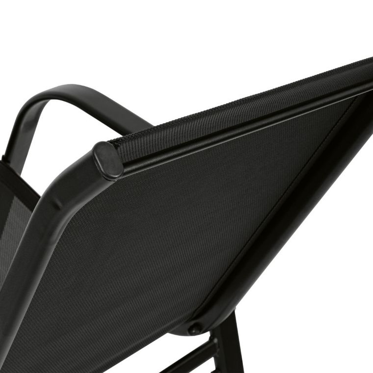 Tadar, krzesła ogrodowe, stalowe, czarne, 55-75-91 cm, 2 szt.