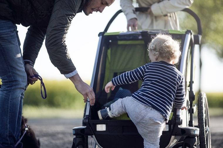Thule, Chariot Cab 2, przyczepka rowerowa dla dzieci, oliwkowy/szary