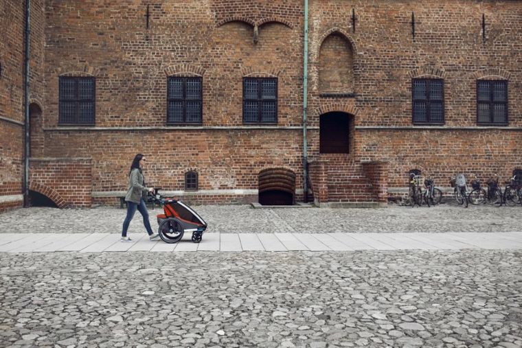 Thule, Chariot Cross 2, przyczepka rowerowa, czerwono-szara