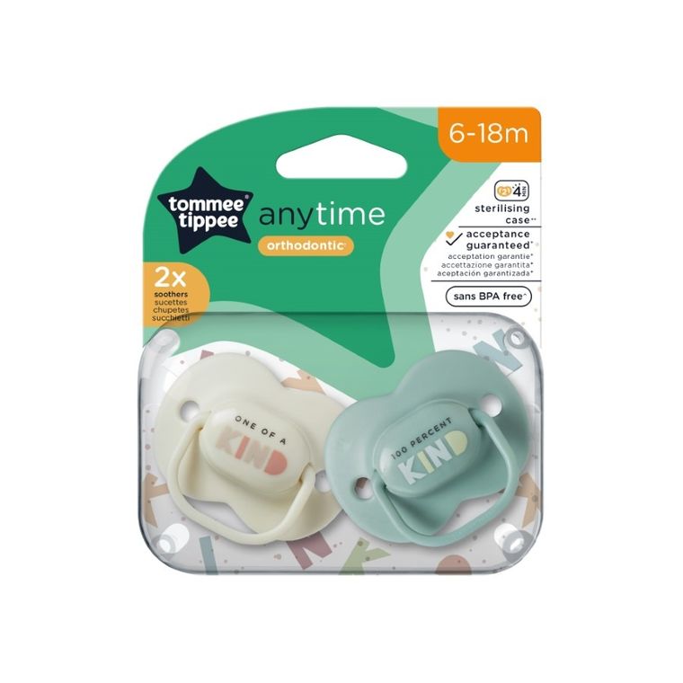 Tommee Tippee, Anytime, smoczek uspokajający, 6-18 m, 2 szt.