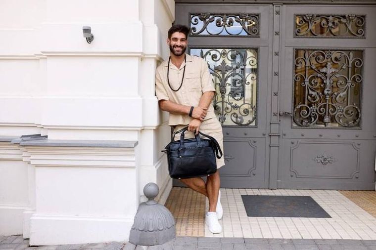 Torba na laptopa, czarna, skóra ekologiczna, 14", Peterson