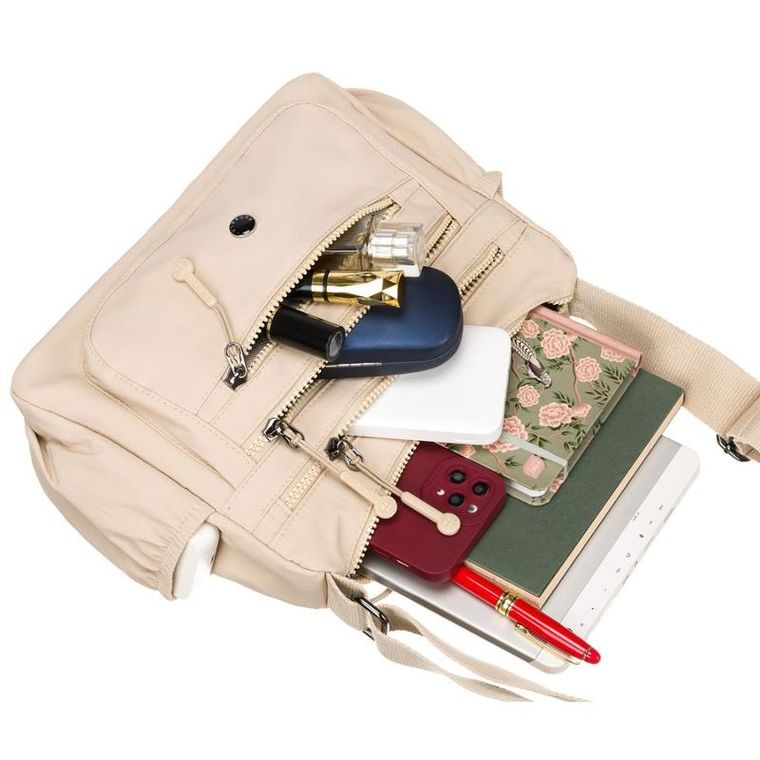 Torebka listonoszka, beżowa, Peterson