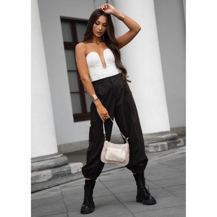 Torebka listonoszka, beżowa, skóra ekologiczna, Peterson