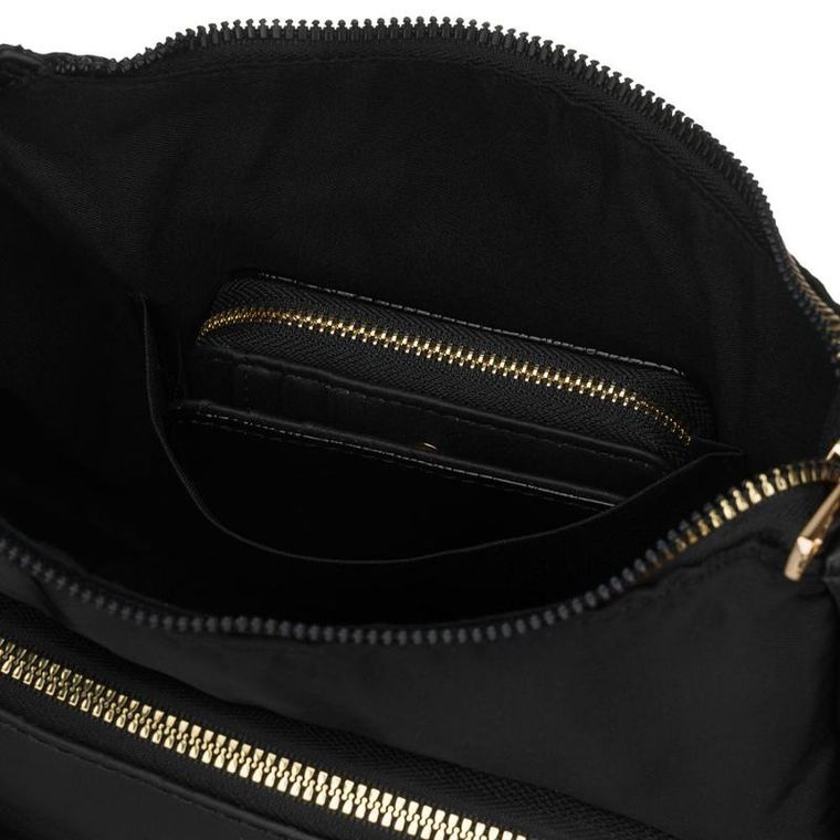 Torebka listonoszka, czarna, skóra ekologiczna, Peterson