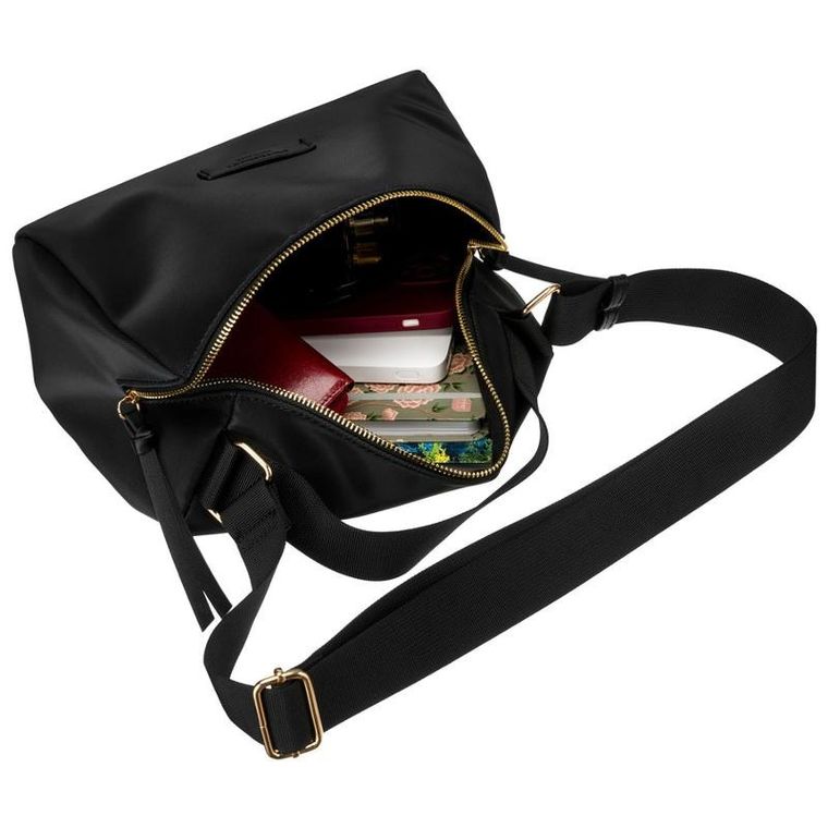 Torebka listonoszka, czarna, skóra ekologiczna, Petreson