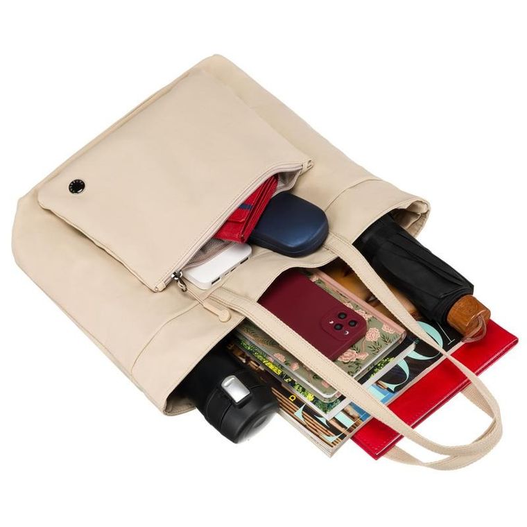 Torebka shopper, beżowa, Peterson