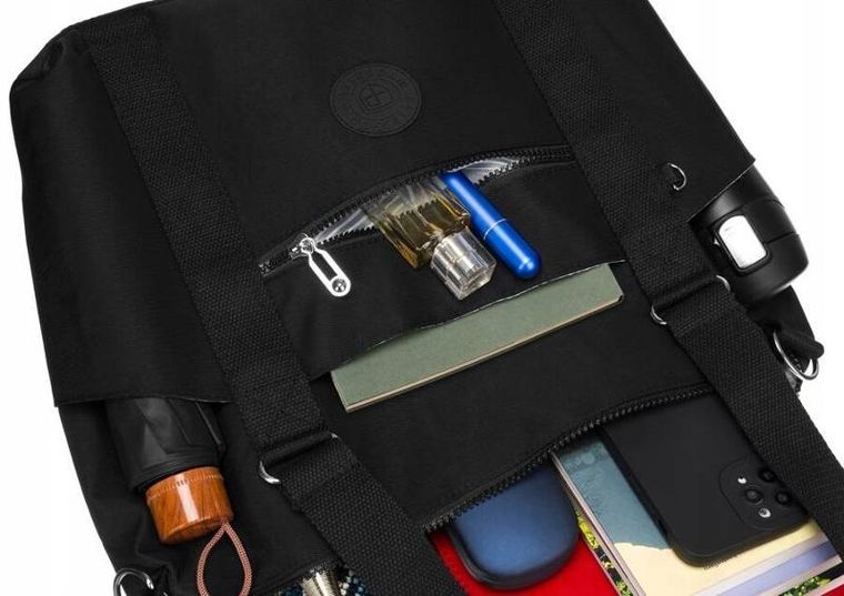 Torebka shopper, czarna, Peterson