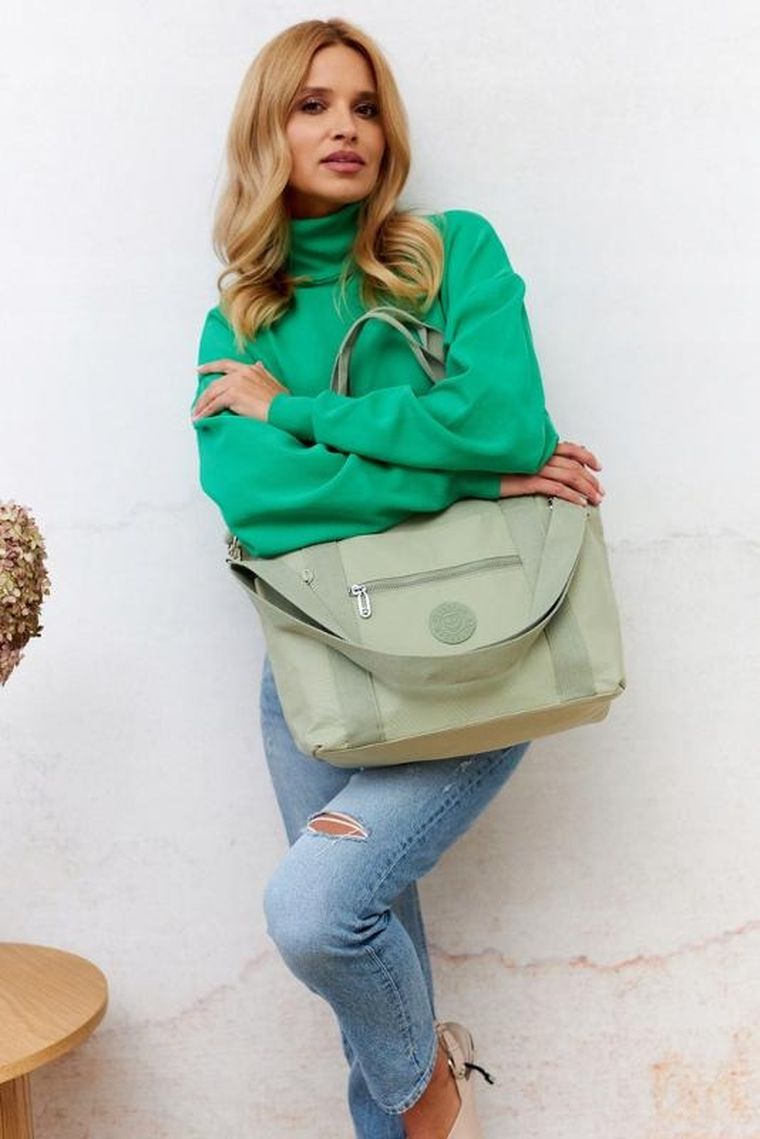 Torebka shopper, jasnozielona, Peterson