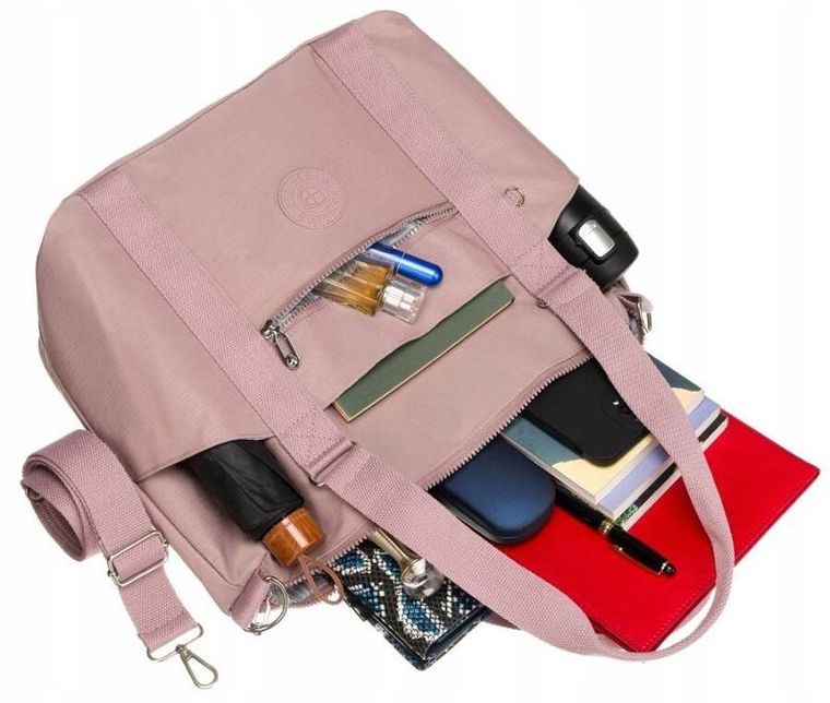 Torebka shopper, różowa, Peterson