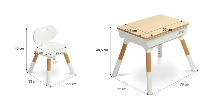 Toyz, Lara, stolik dziecięcy i krzesełko, wood