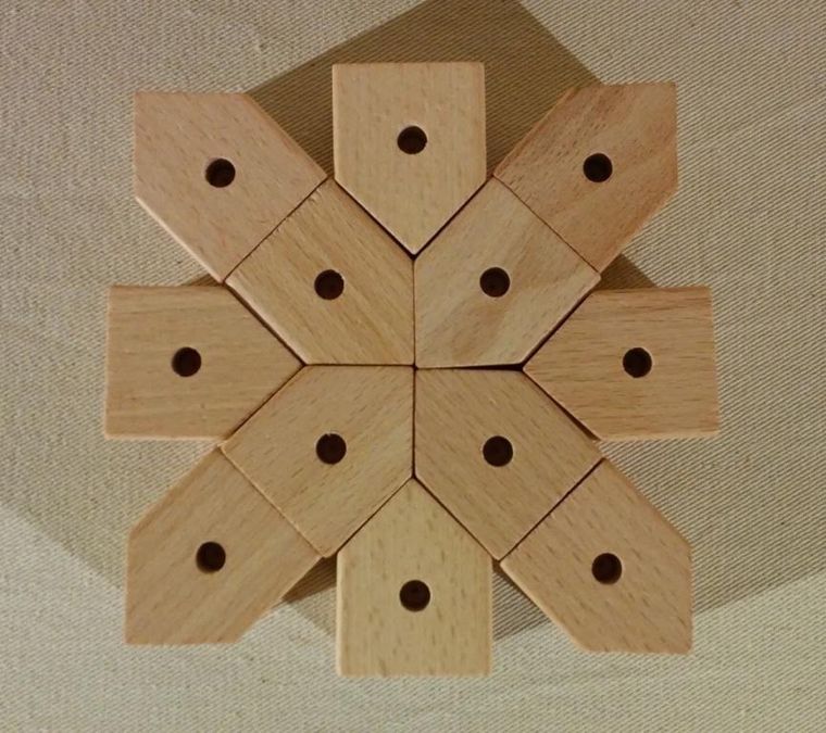 Trigonos, Mini Trigonos S, drewniane klocki konstrukcyjne, 42 elementy