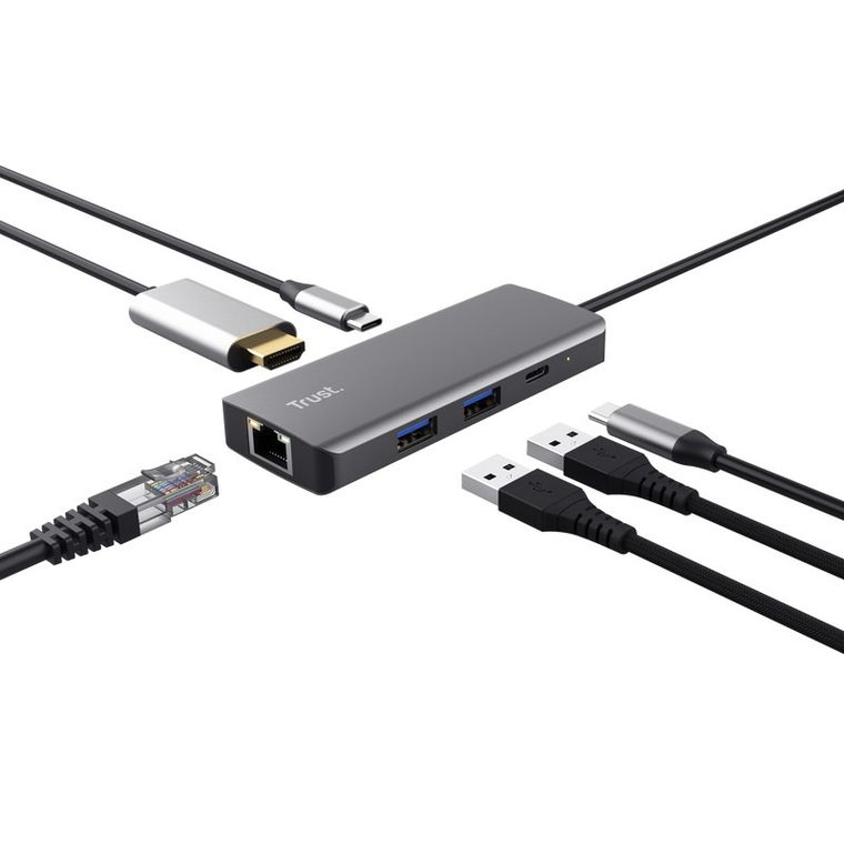 Trust, adapter, multi-port, 6w1