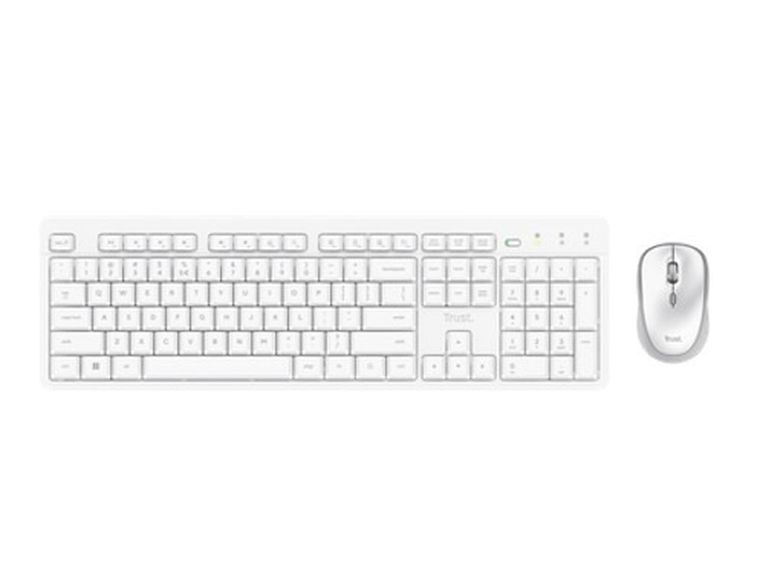 Trust, Ody II, zestaw klawiatura + mysz, bezprzewodowa, biała