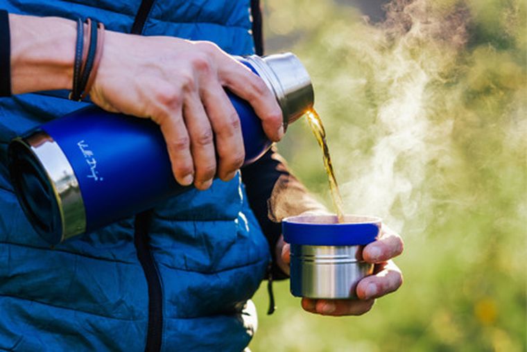 Vialli Design, Fuori, termos turystyczny, granatowy, 1l