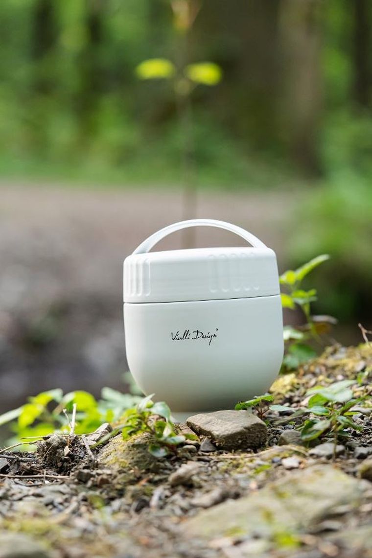 Vialli Design, Fuori, termos z pojemnikiem i łyżką, biały, 680 ml